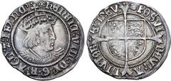 A Collection of Medieval and World Coins Great Britain, Tudor. Henry VIII AR Groat. Second coinage. Tower (London) mint, 1526-1544. ❀ ҺЄNRIC' ˣ VIII' ⁑ DI' ˣ G' ˣ R' ˣ AGL' ⁑ Z ⁑ FRAȠC' ˣ, crowned bus