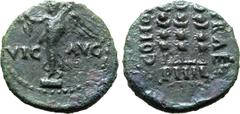 GREEK Macedon, Philippi CU 19mm. Pseudo-autonomous issue, time of Claudius - Nero, circa AD 48-61. Victory standing to left on base, holding wreath and palm; VIC-AVG across fields / COHOR PRAE PHIL, t