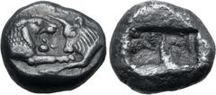 Greek Kingdom of Lydia, Kroisos AR 1/3 Stater. Sardes, circa 561-546 BC. Confronted foreparts of lion to right and bull to left / Two irregular incuse squares. GRPC Lydia S5; SNG Keckman 359; Boston M