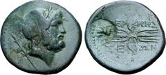 GREEK Pisidia, Termessos Æ 21mm. 1st century BC. Laureate head of Zeus to right, sceptre behind / ΤΕΡΜΗΣΣΕΩΝ, winged thunderbolt; c/m: bee within incuse circle. SNG BnF 2090; SNG von Aulock 4455 (Lyci
