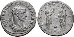 Probus Probus BI Antoninianus. Serdica, AD 276-277. BONO IMP C PROBO P F AVG, radiate, draped and cuirassed bust to right / RESTITVT ORBIS, Victory standing to right, presenting wreath to emperor, sta