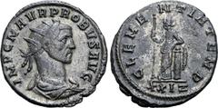 Probus Probus BI Antoninianus. Rome, AD 276. IMP C M AVR PROBVS AVG, radiate, draped and cuirassed bust to right / CLEMENTIA TEMP, Clementia standing facing, head to left, resting on column and holdin