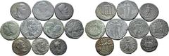 Roman Provincial Lot of 10 Roman Provincial Æ Coins. Lot includes: 1. Drusus Julius Caesar and Germanicus (heirs of Tiberius), as Caesars, Æ 27mm of Sardis, Lydia. Possible posthumous issue, struck un