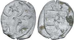 Medieval & World Romania, Moldavia (Principality). Ştefan II BI 1/2 Groat. Suceava mint, 1433-1447. Facing bull's head; star above, rosette and crescent flanking / Shield with three bars to left and s