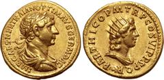 Roman Imperial No Reserve Trajan AV Aureus. Rome, AD 116-117. IMP CAES NER TRAIAN OPTIM AVG GERM DAC, laureate, draped and cuirassed bust to right / PARTHICO P M TR P COS VI P P S P Q R•, radiate and 