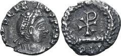 Roman Imperial No Reserve Libius Severus AR Half Siliqua. Rome, AD 461-465. D N LIB SEVERVS P F AVG, rosette-diademed, draped and cuirassed bust to right / Chi-rho within wreath; RM in exergue. RIC X 