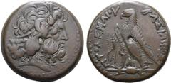 The Pavlos S. Pavlou Collection of Ptolemaic Coins Ptolemaic Kingdom of Egypt, Ptolemy IV Philopator Æ Triobol. Alexandria, circa 222-220/19 BC. Horned head of Zeus-Ammon to right, wearing tainia with