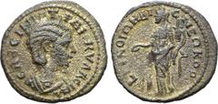 Roman Provicial Tranquillina (wife of Gordian III) Æ 24mm of Perinthos, Thrace. AD 242-244. CABЄINIA TPANKYΛΛЄINA, diademed and draped bust to right / ΠEPINΘIΩN ΔIC NЄΩKOP, Homonoia standing facing, h
