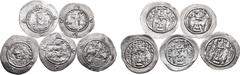 GREEK Lot of 5 Sasanian Kingdom, Khusro I and Hormazd IV AR Drachms. Lot includes: 1. Sasanian Kingdom, Khusro I AR Drachm. DL (unknown) mint, RY 42 = AD 573. Göbl type II/2. 2. Sasanian Kingdom, Horm