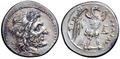 Sicily, Akragas AR Drachm or 1/2 Shekel. Sicily, Akragas AR Drachm or 1/2 Shekel. Circa 213-211 BC. Laureate head of Zeus right / Sea eagle standing right with spread wings; ΔΓ monogram to right. SNG 