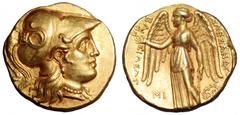 Kingdom of Macedon. Alexander III ‘The Great’ AV Stater. Kingdom of Macedon. Alexander III ‘The Great’ AV Stater. Babylon, circa 311-305 BC. Struck under Seleukos. Head of Athena right, wearing triple