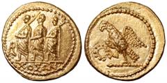 Thracian Dynasts. Koson AV Stater. Thracian Dynasts. Koson AV Stater. Circa 44-42 BC. Roman consul (L. Junius Brutus?) walking left, accompanied by two lictors, monogram before, KOΣΩN in exergue / Eag