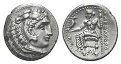 Kingdom of Macedon. Alexander III AR Drachm. Kingdom of Macedon. Alexander III AR Drachm. Miletos c. 325-323. Head of Herakles r., wearing lion skin / Zeus Aëtophoros seated l.; thunderbolt in l. fiel