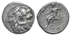 Kingdom of Macedon. Alexander III AR Drachm. Kingdom of Macedon. Alexander III AR Drachm. Memphis c. 332-3. Head of Herakles r., wearing lion’s skin headdress / Zeus Aëtophoros seated l.; Δ to lower l