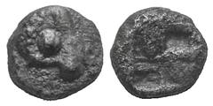 Ionia, Phokaia AR Hemiobol. Ionia, Phokaia AR Hemiobol. c. 525/0-500. Head of seal l. / Quadripartite incuse square. BMC 79. 0.39g, 6mm. VF