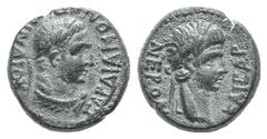 Nero Æ14 of Sardis, Lydia. Nero Æ14 of Sardis, Lydia. 54-68. Mindios, magistrate. Laureate head of Nero r. / Laureate head of Hercules r., with lion’s skin tied around neck. RPC 3002; SNG von Aulock 3