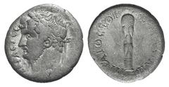 Hadrian AR Didrachm of Caesarea, Cappadocia. Hadrian AR Didrachm of Caesarea, Cappadocia. 117-138. Laureate head r. / Club. SNG von Aulock 6423. 5.26g, 20mm, 12h. Nearly VF