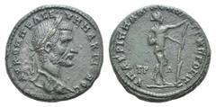 Macrinus Æ27 of Nicopolis ad Istrum, Moesia Inferior. Macrinus Æ27 of Nicopolis ad Istrum, Moesia Inferior. Agrippa, consular legate. Laureate head r. / Naked Apollo Saurocton standing r., resting on 