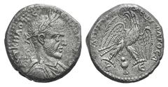 Macrinus AR Tetradrachm of Beroea, Cyrrhestica. Macrinus AR Tetradrachm of Beroea, Cyrrhestica. 217-218. Laureate, draped and cuirassed bust r., seen from behind / Eagle standing facing, head and tail