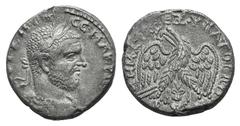 Macrinus AR Tetradrachm of Beroea, Cyrrhestica. Macrinus AR Tetradrachm of Beroea, Cyrrhestica. 217-218. Laureate, draped and cuirassed bust r., seen from behind / Eagle standing facing, head and tail