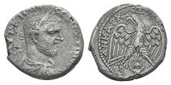 Macrinus AR Tetradrachm of Beroea, Cyrrhestica. Macrinus AR Tetradrachm of Beroea, Cyrrhestica. 217-218. Laureate, draped and cuirassed bust r., seen from behind / Eagle standing facing, head and tail