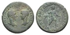 Macrinus and Diadumenian Æ27 of Marcianopolis, Moesia Inferior. Macrinus and Diadumenian Æ27 of Marcianopolis, Moesia Inferior. AD 217-218. Laureate head of Macrinus facing r., vis-vis bare head of Di