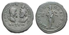 Gordian III Æ 5 Assaria of Dionysopolis, Moesia Inferior. Gordian III Æ 5 Assaria of Dionysopolis, Moesia Inferior. AD 238-244. Confronted busts Gordian III and Serapis / Hygieia standing r., feeding 