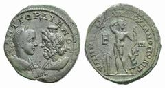 Gordian III Æ 5 Assaria of Marcianopolis, Moesia Inferior. Gordian III Æ 5 Assaria of Marcianopolis, Moesia Inferior. AD 238-244. Menophilus, magistrate. Confronted busts of Gordian III r. and Serapis