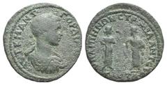 Gordian III Æ34 of Hypaepa, Lydia. Gordian III Æ34 of Hypaepa, Lydia. AD 238-244. Laureate, draped and cuirassed bust r. / Artemis Anaitais and Tyche standing facing each other. RPC VII 424. 19.47g, 3
