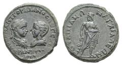 Gordian III and Tranquillina Æ27 of Anchialus, Thrace. Gordian III and Tranquillina Æ27 of Anchialus, Thrace. AD 238-244. Confronted busts of Gordian on l., laureate, draped and cuirassed, and Tranqui
