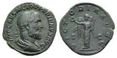 Pupienus Æ Sestertius. Pupienus Æ Sestertius. Rome, 238. Laureate, draped and cuirassed bust r., seen from behind / Victory standing facing, head l., holding wreath and palm branch. RIC 23a. 16.57g, 3