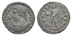 Constantine I BI Nummus. Constantine I BI Nummus. Londinium, 310-312. Laureate bust l., wearing trabea and holding eagle-tipped sceptre / Sol standing l., holding globe and whip. RIC 160. 5.30g, 22mm,
