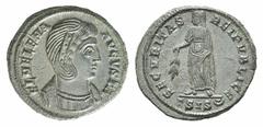 Helena BI Nummus. Helena BI Nummus. Siscia, 329-330. Diademed and mantled bust r., wearing necklace / Securitas standing l., holding olive branch. RIC 218. 3.21g, 18mm, 6h. Fine brown patina, EF