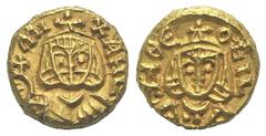 Michael II and Theophilus AV Tremissis. Michael II and Theophilus AV Tremissis. Syracuse, 820-829. Crowned facing bust of Michael II, holding globus cruciger / Crowned facing bust of Theophilus, holdi