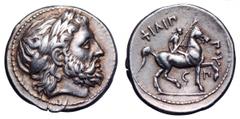 Kingdom of Macedon. Philip II AR Tetradrachm. Kingdom of Macedon. Philip II AR Tetradrachm. Amphipolis, circa 323-317 BC. Laureate head of Zeus right / Youth on horseback right, holding reins and long