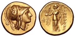 Kingdom of Macedon. Alexander III ‘the Great’ AV Stater. Kingdom of Macedon. Alexander III ‘the Great’ AV Stater. Amphipolis, circa 330-320 BC. Head of Athena right, wearing triple-crested Corinthian 