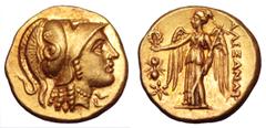 Kingdom of Macedon. Alexander III ‘the Great’ AV Stater. Kingdom of Macedon. Alexander III ‘the Great’ AV Stater. Amphipolis, circa 311-305 BC. Struck under Kassander, as regent. Head of Athena right,