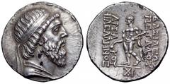 Kingdom of Parthia. Mithradates I AR Tetradrachm. Kingdom of Parthia. Mithradates I AR Tetradrachm. Seleukeia on the Tigris, circa 141/0 BC. Diademed and draped bust right of Mithradates right / BAΣIΛ