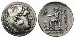 Kingdom of Macedon. Alexander III 'the Great' AR Tetradrachm.Kingdom of Macedon. Alexander III 'the Great' AR Tetradrachm. Magnesia ad Maeandrum, 210-190 BC. Posthumous issue. Head of Herakles right, 