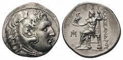 Kingdom of Macedon. Alexander III 'the Great' AR Tetradrachm.Kingdom of Macedon. Alexander III 'the Great' AR Tetradrachm. Miletos, circa 295-270 BC. Posthumous issue. Head of Herakles right, wearing 