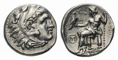 Kingdom of Macedon. Alexander III 'the Great' AR Drachm.Kingdom of Macedon. Alexander III 'the Great' AR Drachm. Sardes, circa 336-323 BC. Head of Herakles right, wearing lion's skin / Zeus Aëtophoros
