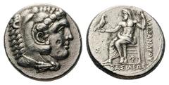 Kingdom of Macedon. Alexander III 'the Great' AR Tetradrachm.Kingdom of Macedon. Alexander III 'the Great' AR Tetradrachm. Arados, Circa 324-320 BC. Struck under Menes or Laomedon. Head of Herakles ri