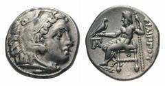 Kingdom of Macedon. Philip III Arrhidaios AR Drachm.Kingdom of Macedon. Philip III Arrhidaios AR Drachm. Kolophon, circa 322-319 BC. Head of Herakles right, wearing lion's skin / Zeus Aëtophoros seate