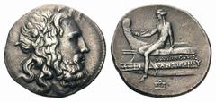 Kingdom of Macedon. Antigonos III Doson AR Tetradrachm.Kingdom of Macedon. Antigonos III Doson AR Tetradrachm. Amphipolis, circa 228-227 BC. Head of Poseidon to right, wearing wreath of seaweed / Apol