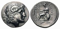 Kingdom of Thrace. Lysimachos AR Tetradrachm.Kingdom of Thrace. Lysimachos AR Tetradrachm. Kios, circa 305-281 BC. Posthumous issue. Diademed head of the deified Alexander with horn of Ammon right / A