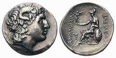 Kingdom of Thrace. Lysimachos AR Tetradrachm.Kingdom of Thrace. Lysimachos AR Tetradrachm. Uncertain mint, circa 305-281 BC. Diademed head of the deified Alexander with horn of Ammon right / Athena en