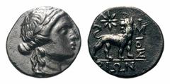 Ionia, Miletos AR Hemidrachm.Ionia, Miletos AR Hemidrachm. Circa 225-190 BC. Laureate head of Apollo right / Lion standing right, star in upper left field. Deppert-Lippitz Typos 5 (1984) Pl. 177 # 651