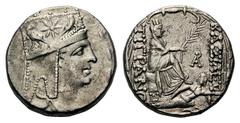 Kings of Armenia, Tigranes II AR Tetradrachm.Kings of Armenia, Tigranes II AR Tetradrachm. Antioch, 95-56 BC. Diademed and draped bust right, wearing tiara decorated with star between two eagles / Tyc
