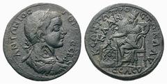 Gordian III Æ32 of Seleucia ad Calycadnum, Cilicia.Gordian III Æ32 of Seleucia ad Calycadnum, Cilicia. AD 238-244. Laureate, draped and cuirassed bust right; c/m: DO monogram / Tyche seated left, rest