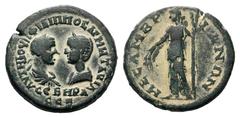 Philip I Æ25 of Mesembria, Thrace.Philip I Æ25 of Mesembria, Thrace. AD 244-249. Busts of Philip and Otacilia facing each other / Dionysos standing left, holding kantharos and thyrsos. Varbanov 2639. 